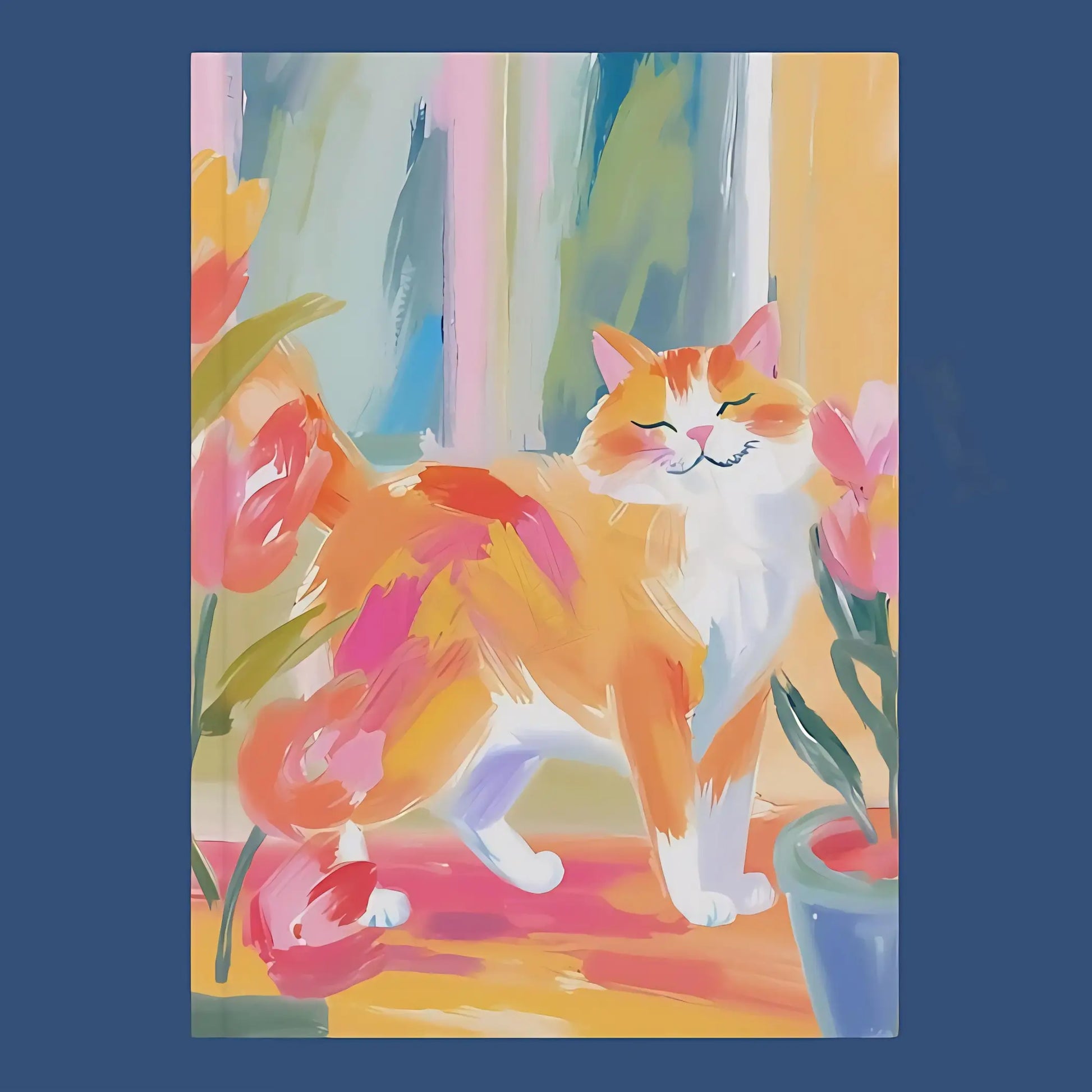 Colorful Cat Hard Backed Journal - Blank / 5.2’’ x 7.4’’ - Journals