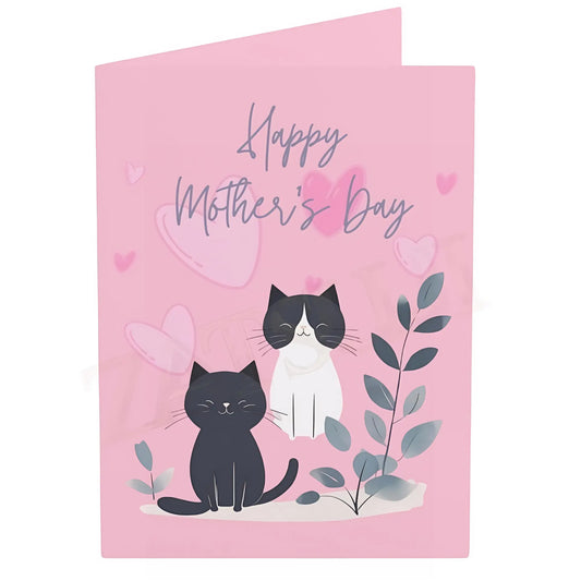 Cute Cats Mothers Day Greeting Card - 4.6’’ x 6.25’’ (Vertical) / Coated (both sides) / 1 pc - Mothers day cards
