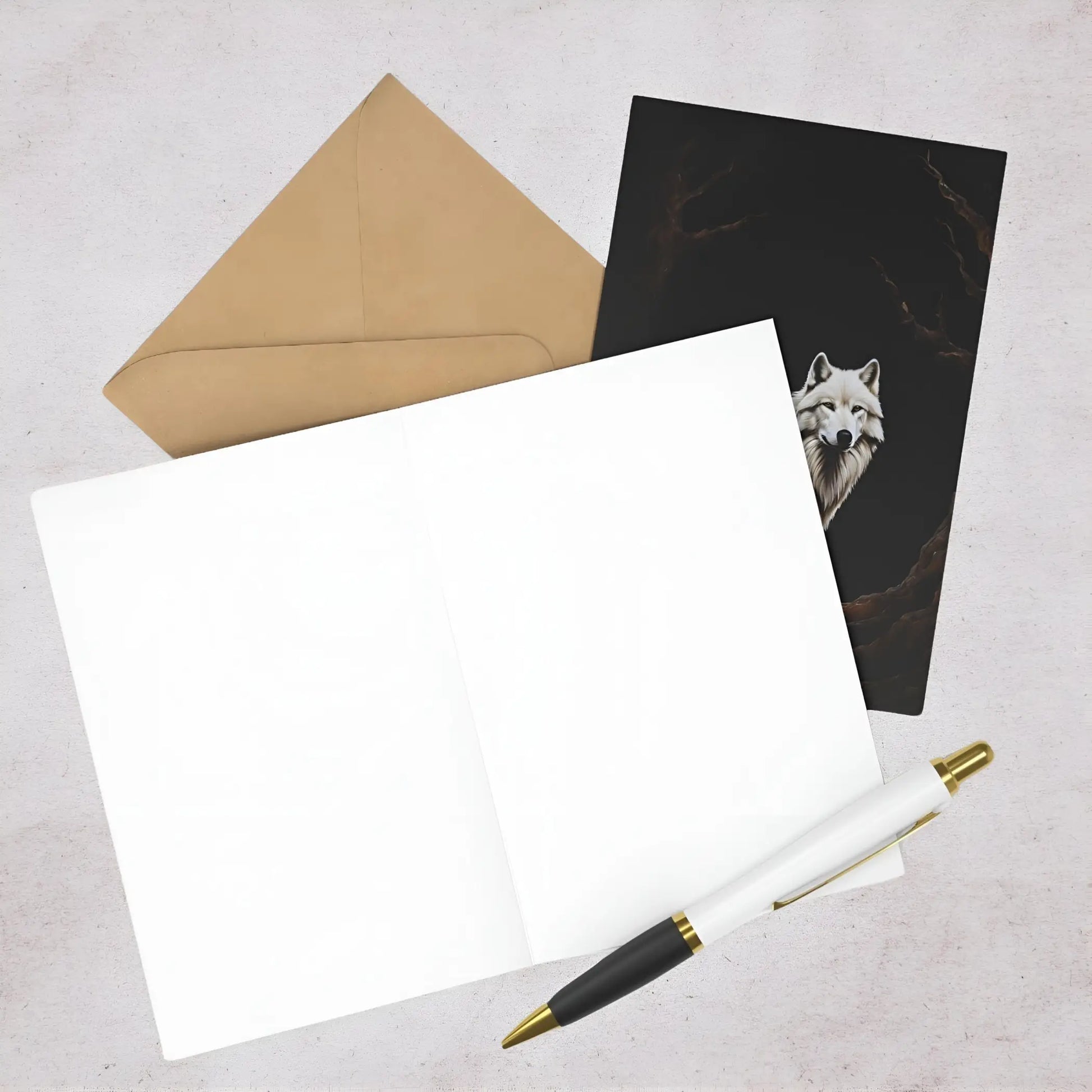 White Wolf Cards (7 pcs) - One size - All occasion cards