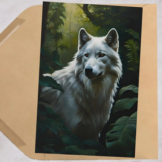 White Wolf Cards (7 pcs) - One size - All occasion cards