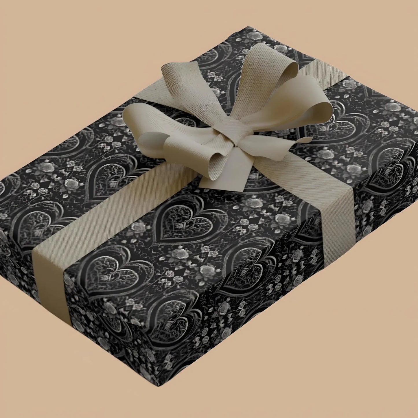 Gothic Hearts Wrapping Paper - 28’’ x 39’’ / Satin - Wrapping paper