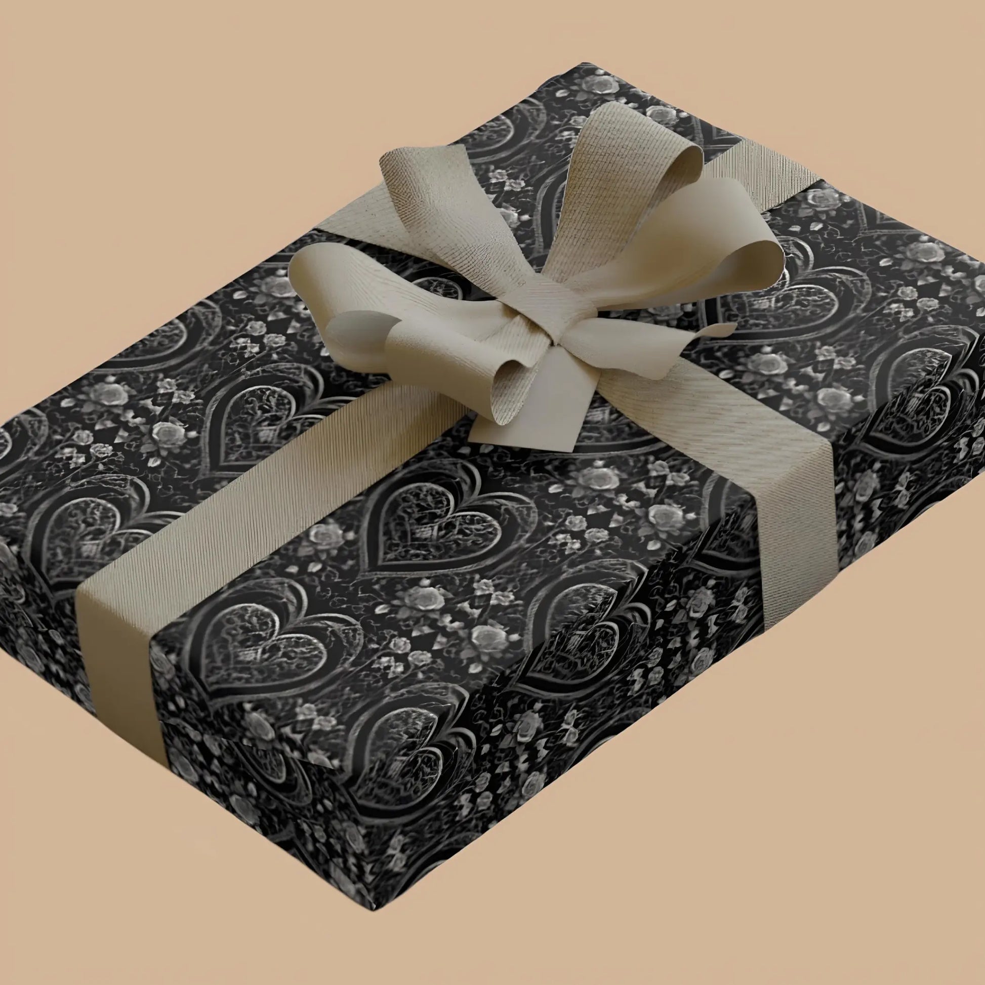 Gothic Hearts Wrapping Paper - 28’’ x 39’’ / Satin - Wrapping paper