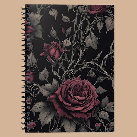 Gothic Roses Spiral Notebook. Ships from the US - One Size - Notebooks