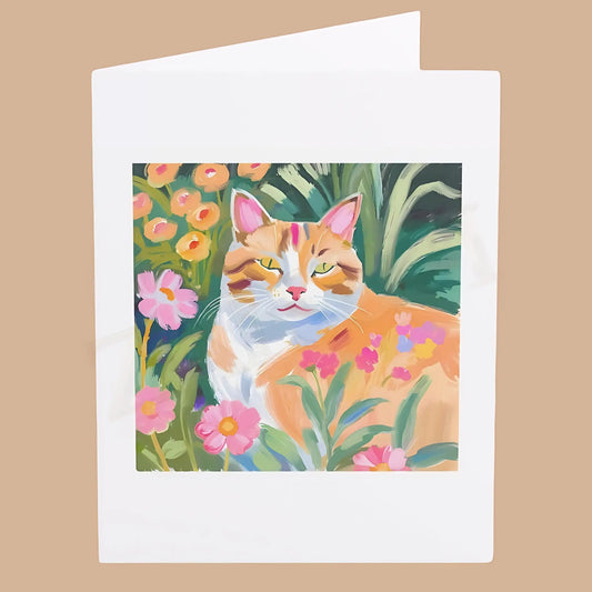 Impressionist Cat Cards. Ships from the US - 4.25’’ x 5.5’’ (Vertical) / Coated (both sides) / 1 pc - All occasion cards