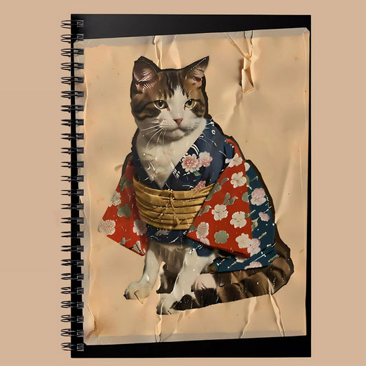 Kimono Cat Spiral Notebook - One Size - Notebooks