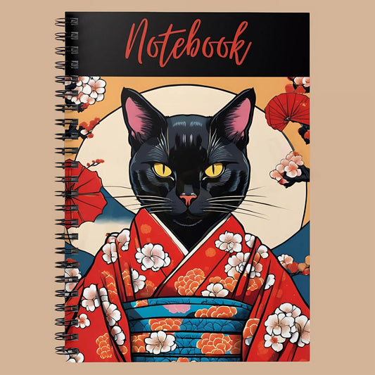 Kimono Cat Spiral Notebook - One Size - Notebooks
