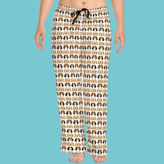 King Charles Cavalier Pajama Pants for Women - XS / White stitching - Women’s Pajama Pants