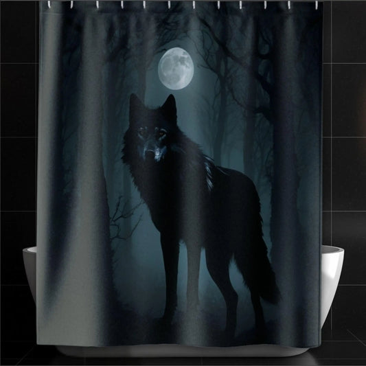 Wolf by moonlight Shower Curtain. - 71’’ × 74’’ - Shower curtain