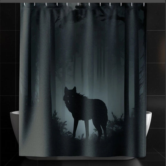 Spooky Wolf Shower Curtain. - 71’’ × 74’’ - Shower curtain