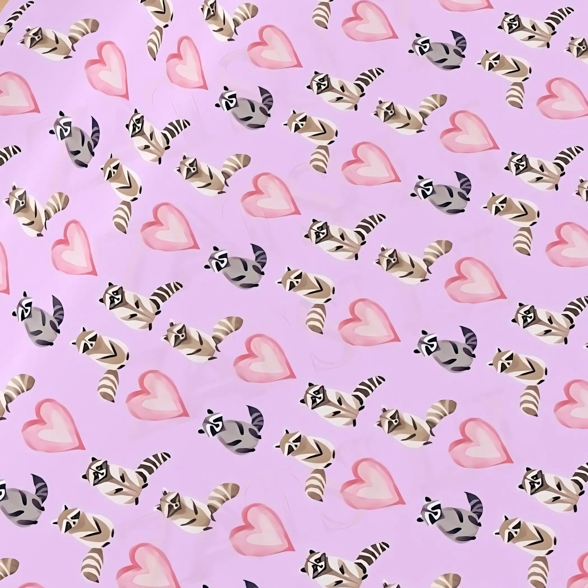 Raccoons Pink Wrapping Paper - Wrapping paper