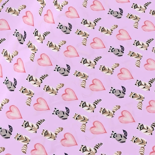 Raccoons Pink Wrapping Paper - Wrapping paper