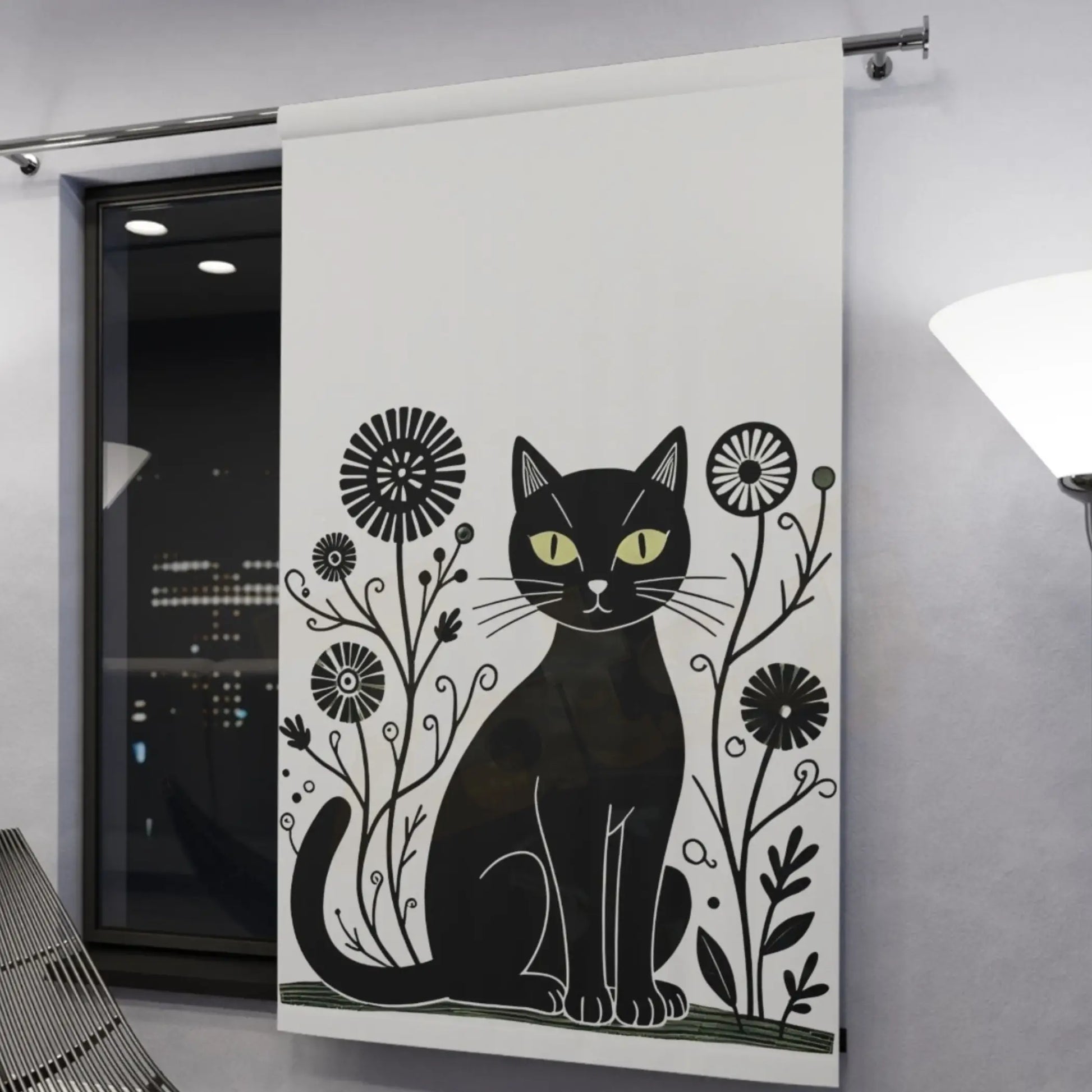 Retro Cat Blackout Curtain. - Blackout / 50’’ × 84’’ - Curtains
