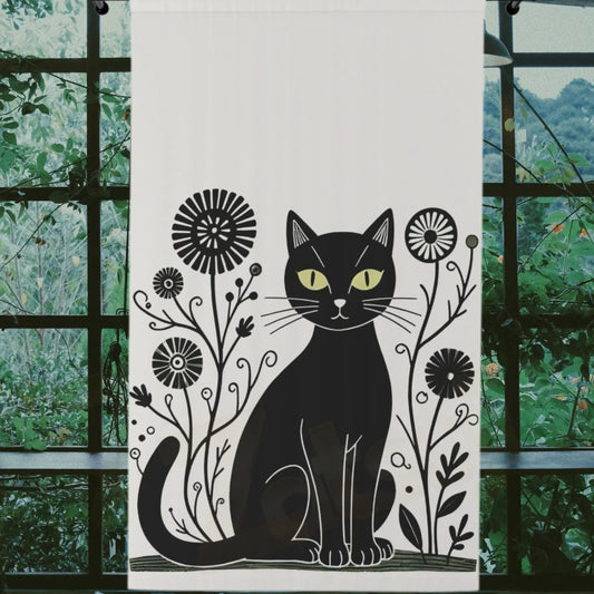 Retro Cat Blackout Curtain. - Blackout / 50’’ × 84’’ - Curtains