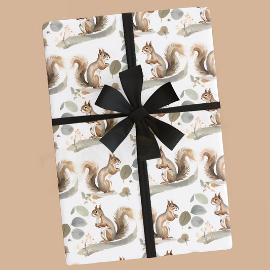 Squirrels Wrapping Paper - 28’’ x 39’’ / Satin - Wrapping paper