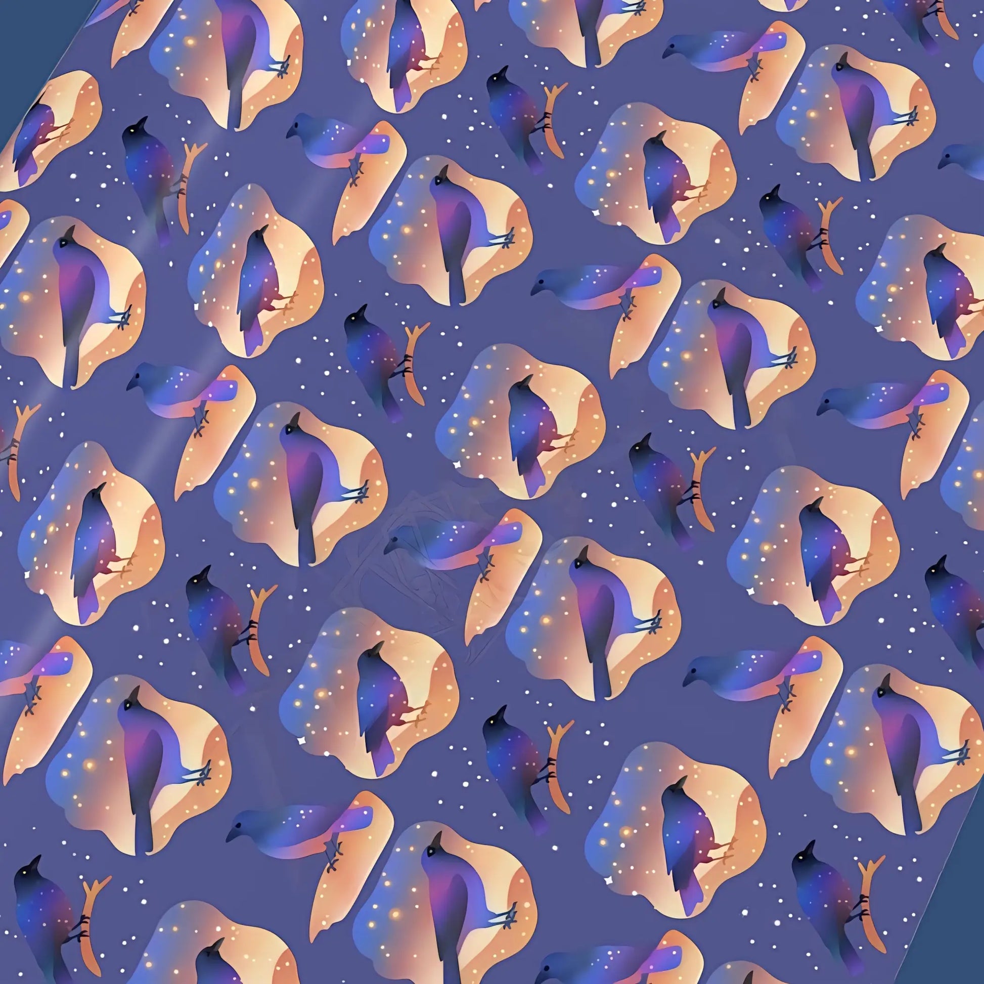 Starry Night Bird Wrapping Paper - Wrapping paper